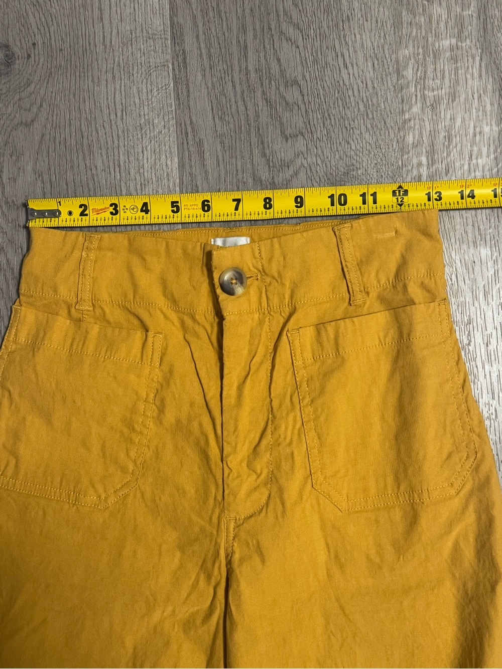 Maeve Colette Pants Floral Embroidered Crop Wide Leg 28 EUC Mustard Gold - Picture 8 of 8